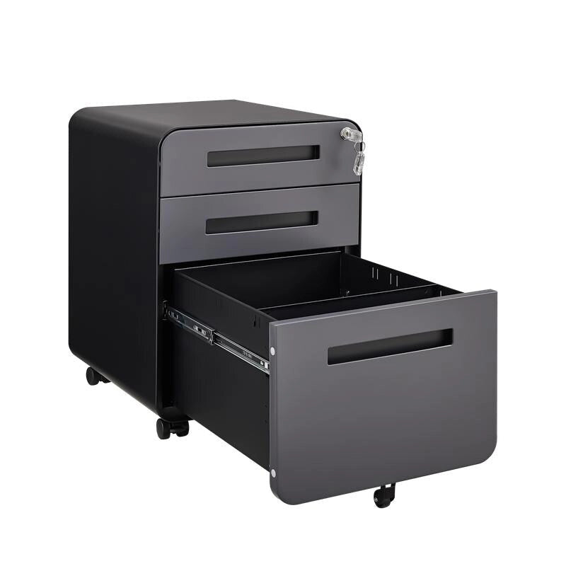 Metal 3 Drawer Mobile Filing Cabinet, legal/letter/A4 file Storage Cabinet