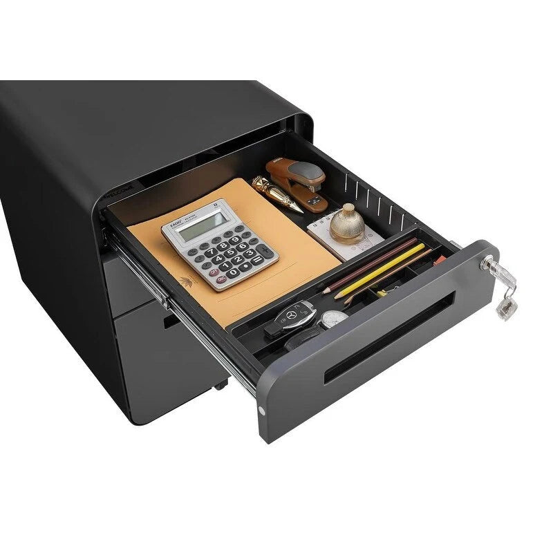 Metal 3 Drawer Mobile Filing Cabinet, legal/letter/A4 file Storage Cabinet