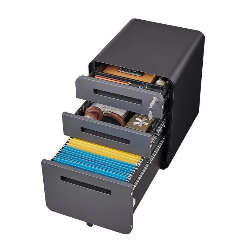 Metal 3 Drawer Mobile Filing Cabinet, legal/letter/A4 file Storage Cabinet