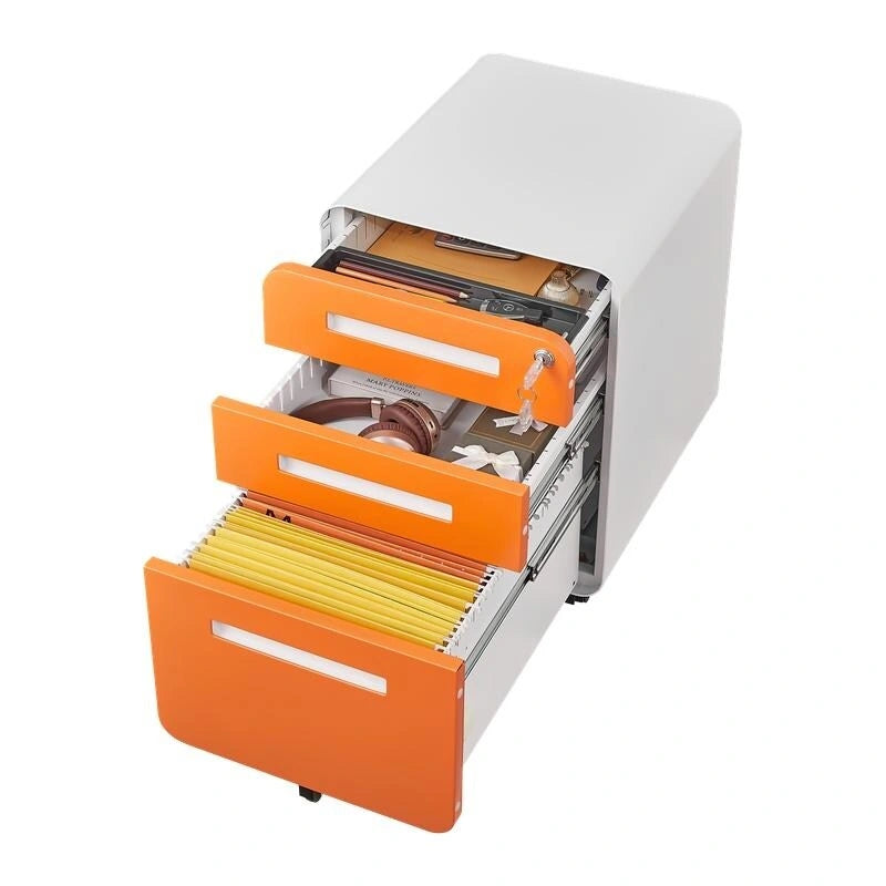 Metal 3 Drawer Mobile Filing Cabinet, legal/letter/A4 file Storage Cabinet