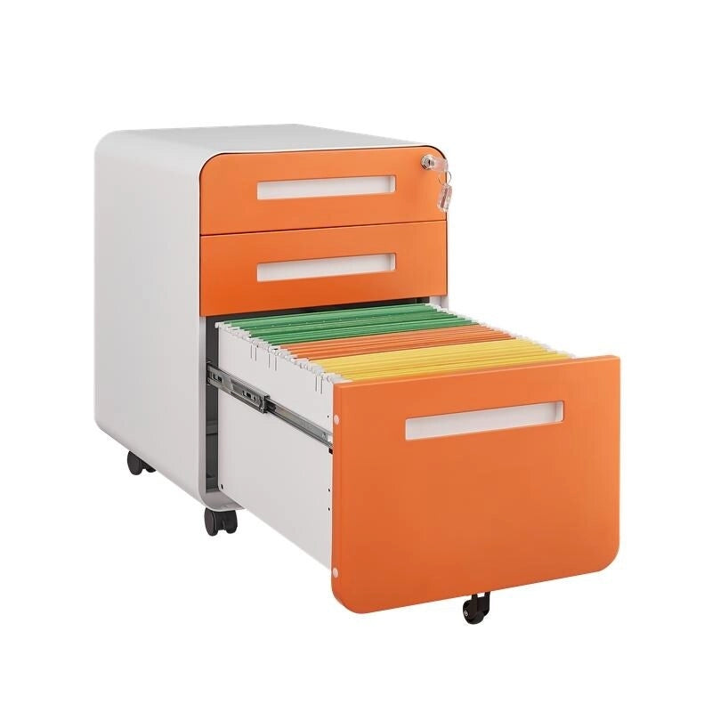 Metal 3 Drawer Mobile Filing Cabinet, legal/letter/A4 file Storage Cabinet