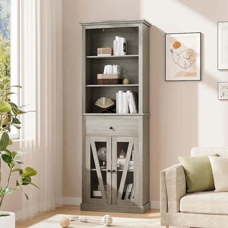 67 Tall Bathroom Cabinet Storage, Storage Cabinet with Shelves