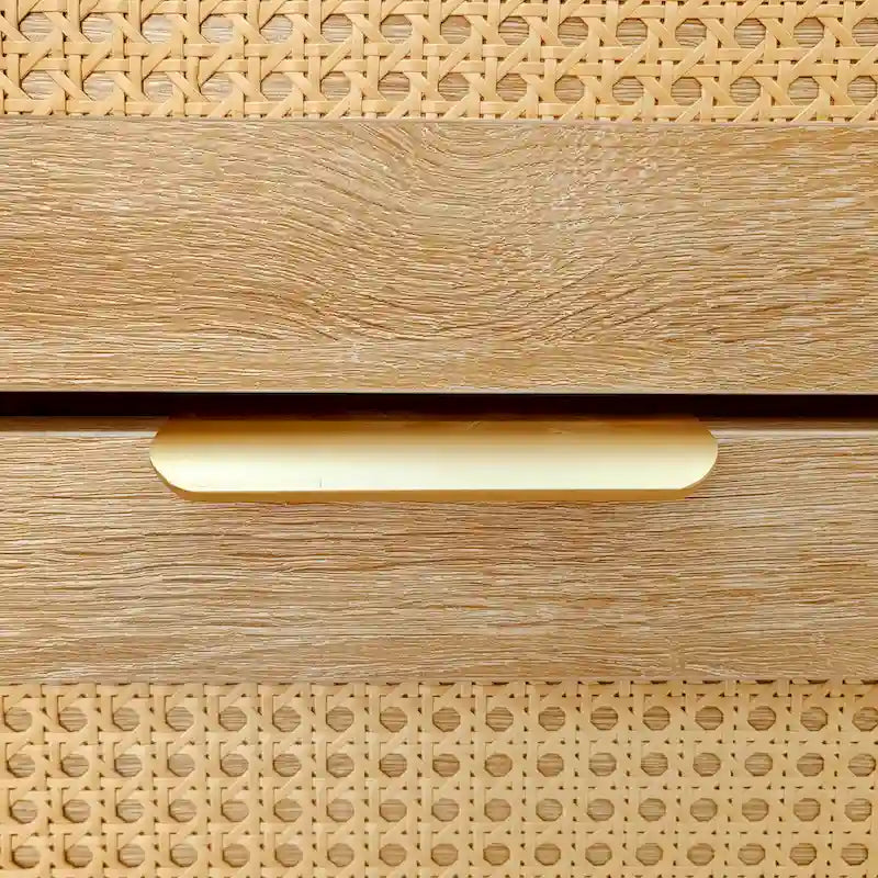 47.2 Rattan Shoe Storage Cabinet with 2 Flip Drawers, Narrow Shoe Rack Cabinet with 1 Storage Drawer & Bench for Hallway
