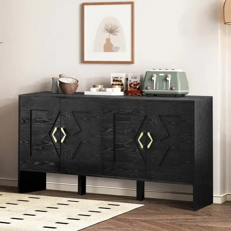 60 Mid Century Modern Sideboard Buffet Cabinet with Storage for Stylish Home Organization