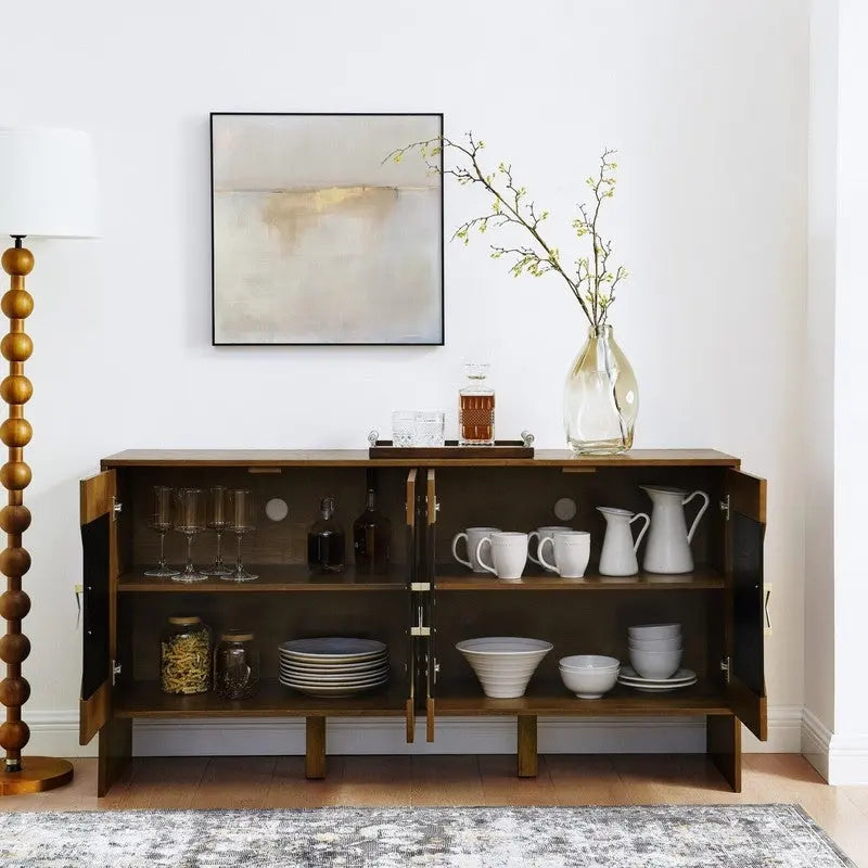 60 Mid Century Modern Sideboard Buffet Cabinet with Storage for Stylish Home Organization