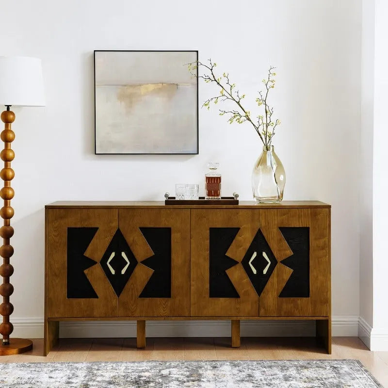 60 Mid Century Modern Sideboard Buffet Cabinet with Storage for Stylish Home Organization