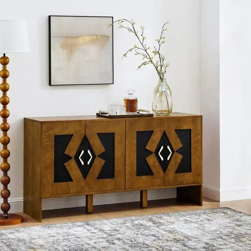 60 Mid Century Modern Sideboard Buffet Cabinet with Storage for Stylish Home Organization