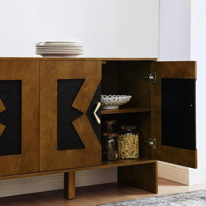 60 Mid Century Modern Sideboard Buffet Cabinet with Storage for Stylish Home Organization