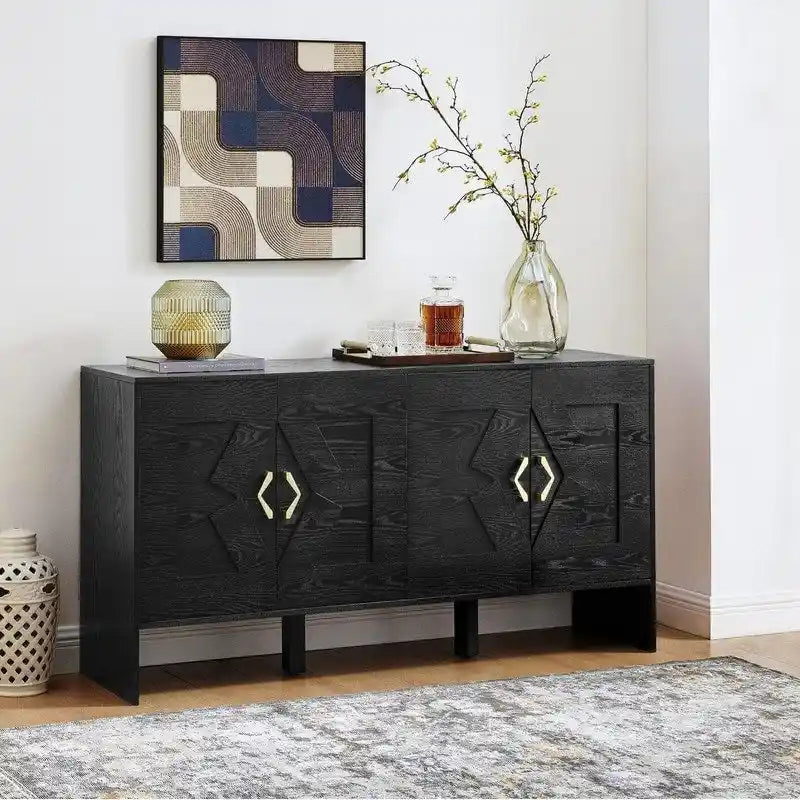 60 Mid Century Modern Sideboard Buffet Cabinet with Storage for Stylish Home Organization