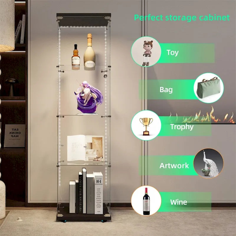 Tempered Glass Display Cabinet,Storage Cabinet,File Cabinet,with LED
