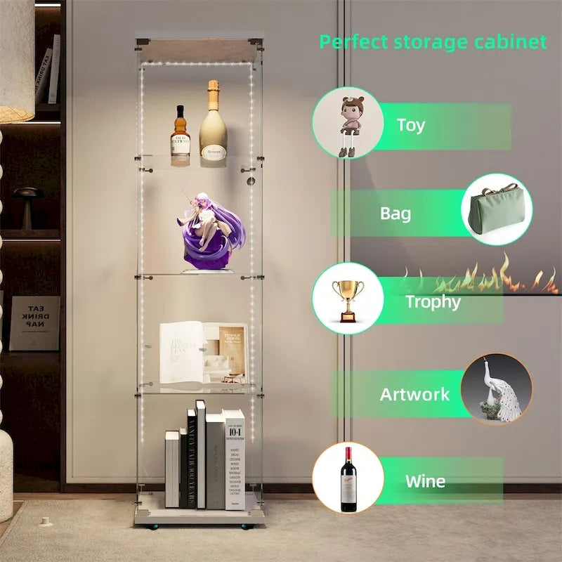 Tempered Glass Display Cabinet,Storage Cabinet,File Cabinet,with LED