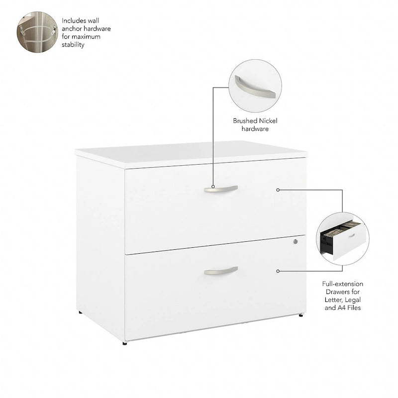 Hybrid 2 Drawer Lateral File Cabinet