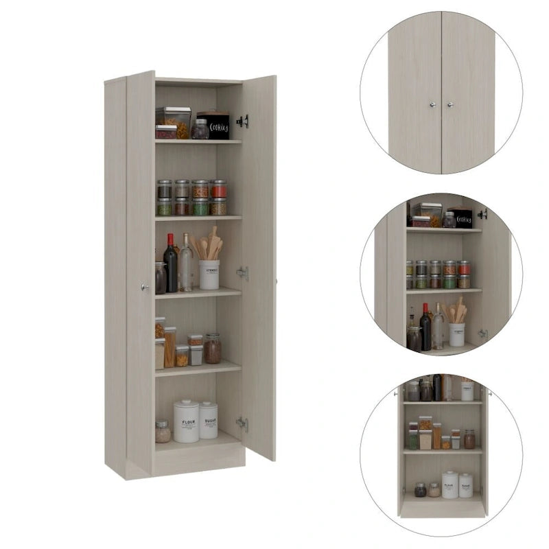 Double Door Storage Cabinet, Five Shelves