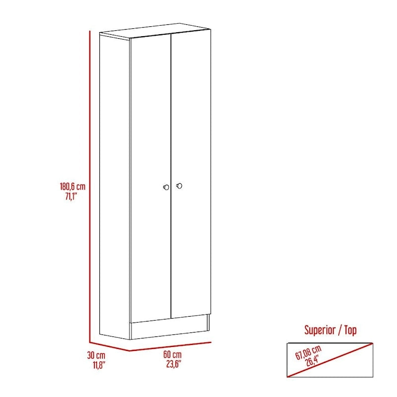 Double Door Storage Cabinet, Five Shelves