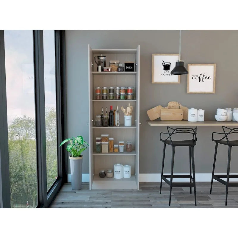Double Door Storage Cabinet, Five Shelves