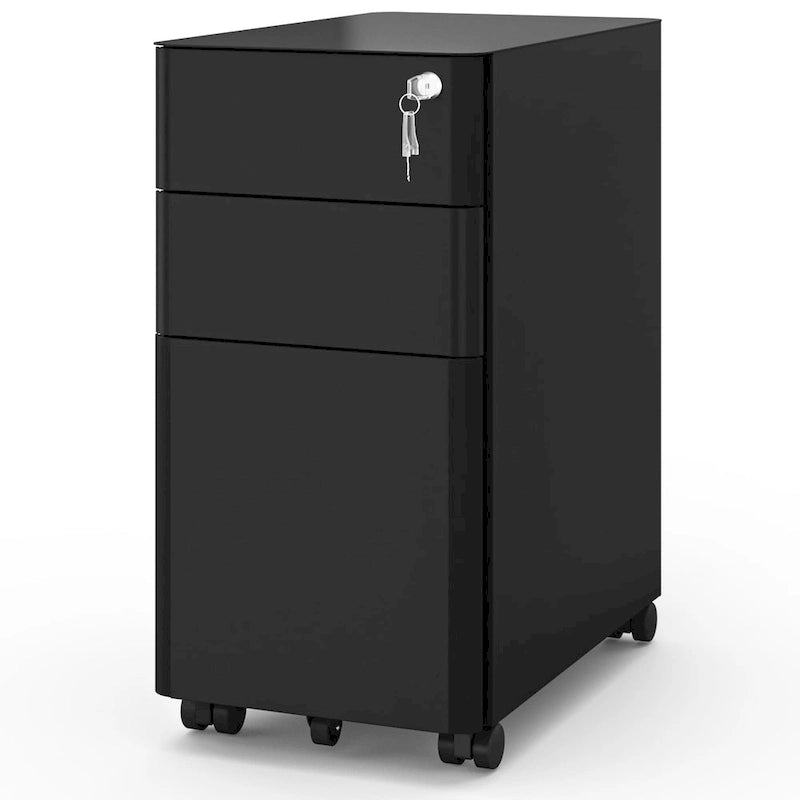 Modern 3-Drawer Mobile Vertical Steel File Cabinet