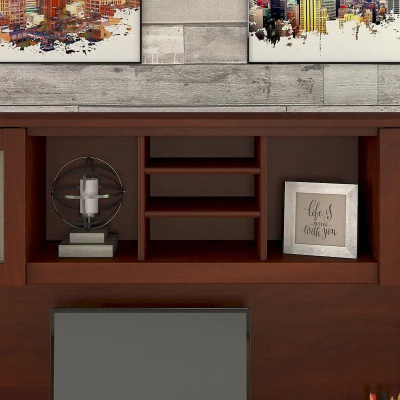Espresso Oak Finish Desk Hutch (Hutch Only)