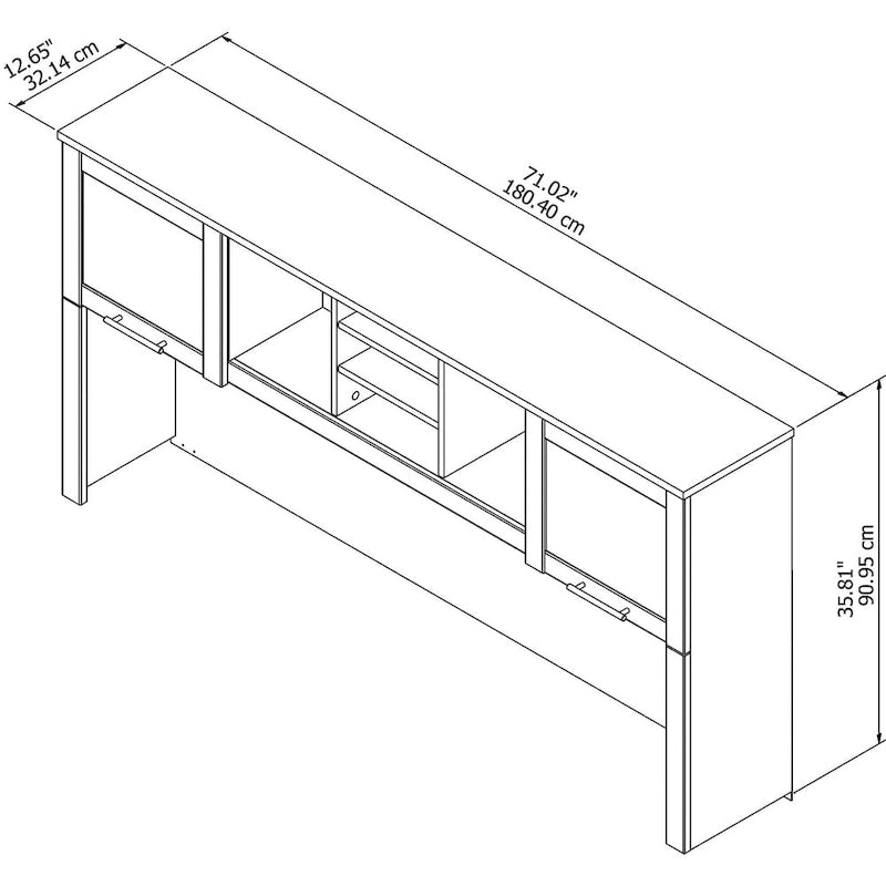 Espresso Oak Finish Desk Hutch (Hutch Only)