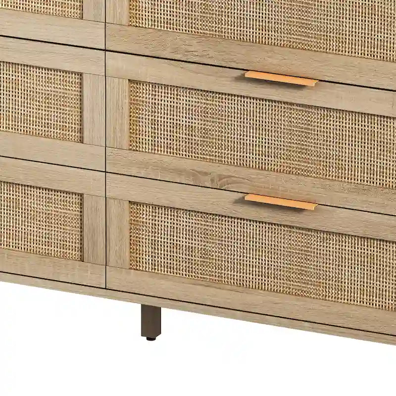 6-Drawers Rattan Storage Cabinet