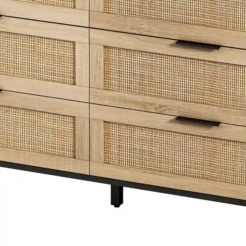 6-Drawers Rattan Storage Cabinet