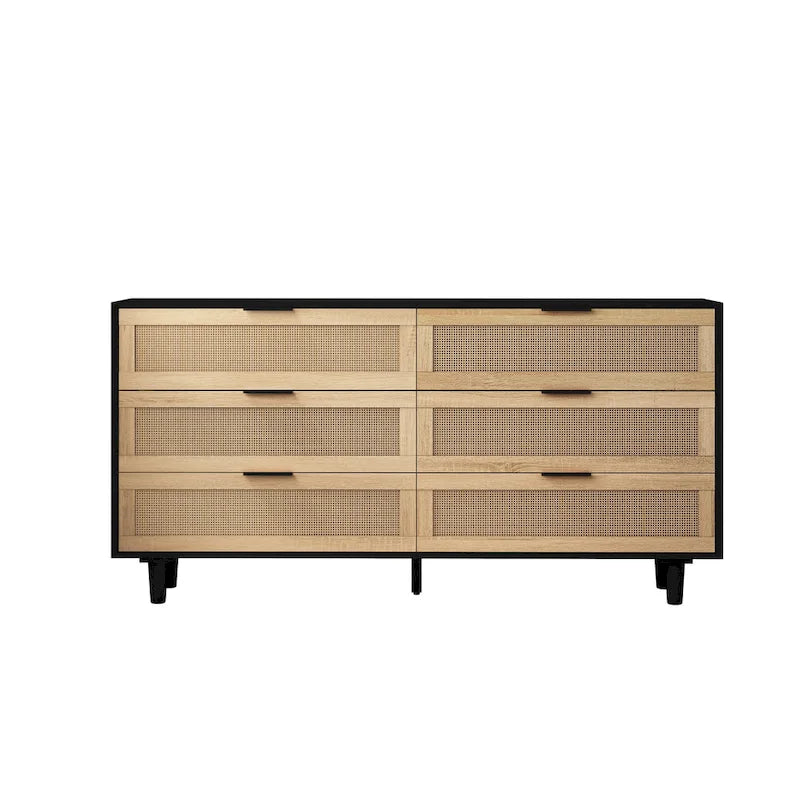6-Drawers Rattan Storage Cabinet