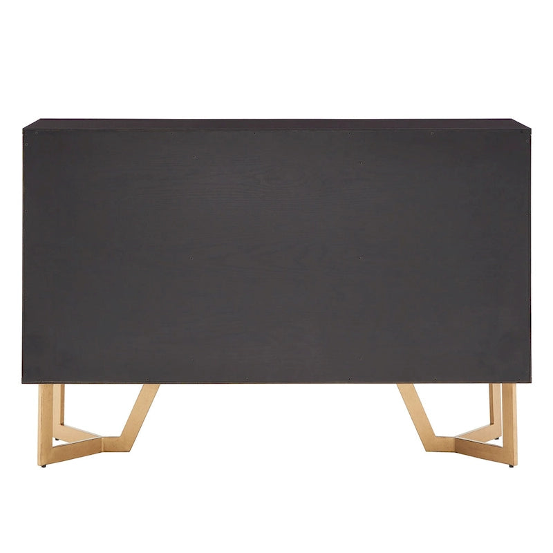 Black Finish Server with Gold Metal Base