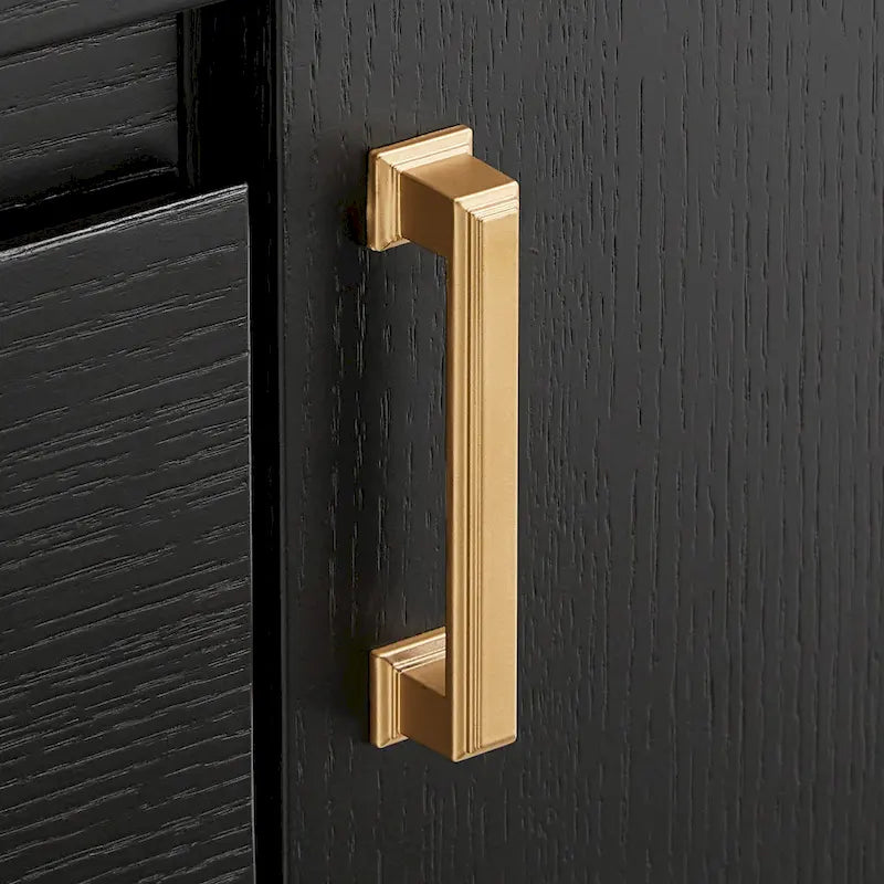 Black Finish Server with Gold Metal Base