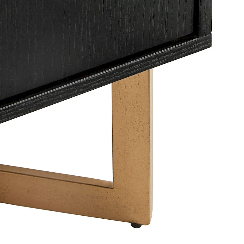Black Finish Server with Gold Metal Base