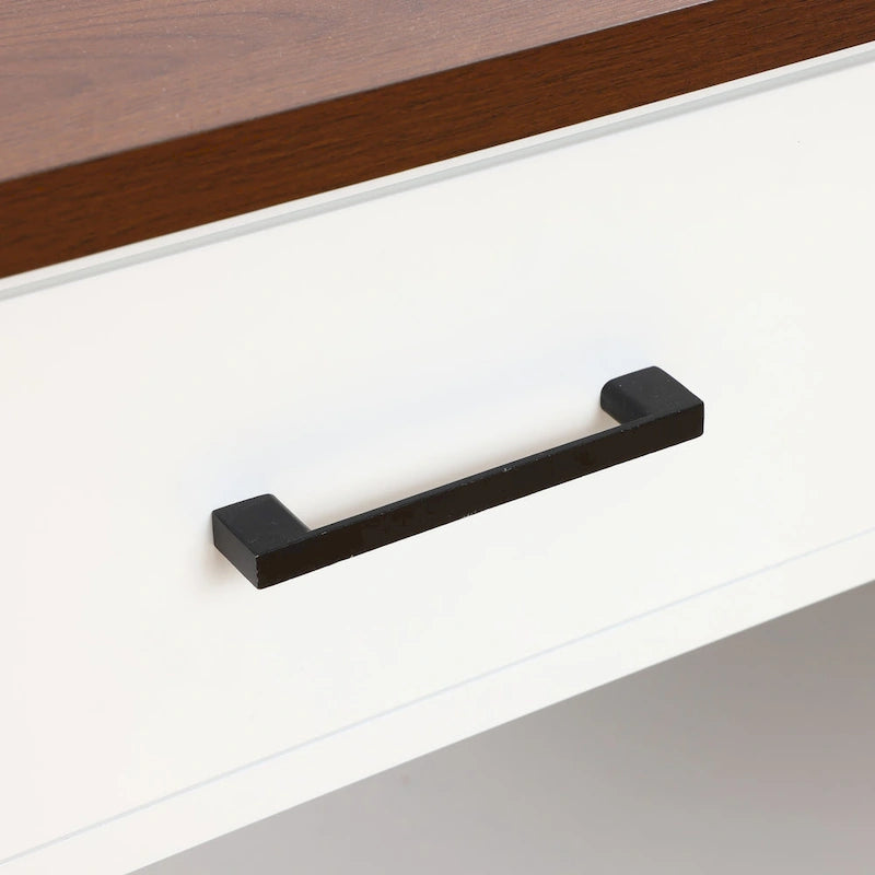 White Wood 2-Drawer 2-Door Sideboard Storage Cabinet - 32.83 H x 35.81 W x 15.75 D