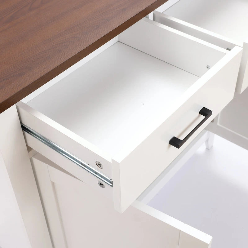 White Wood 2-Drawer 2-Door Sideboard Storage Cabinet - 32.83 H x 35.81 W x 15.75 D
