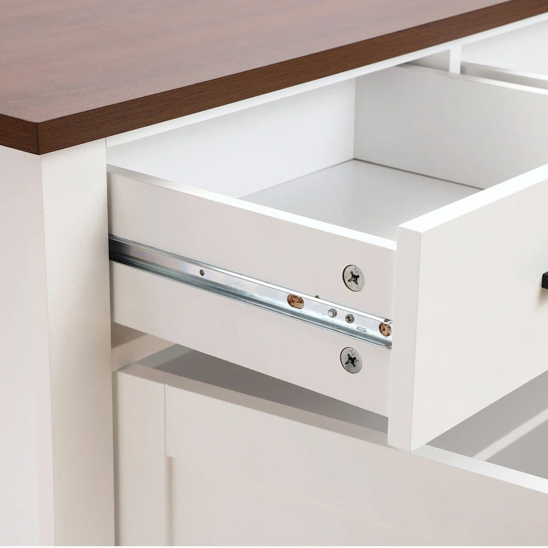 White Wood 2-Drawer 2-Door Sideboard Storage Cabinet - 32.83 H x 35.81 W x 15.75 D