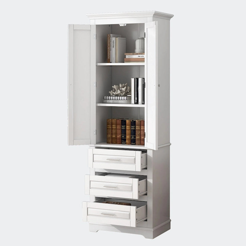 Tall Storage Cabinet with Three Drawers