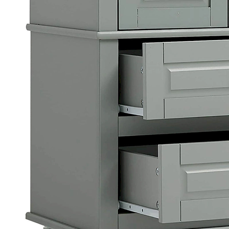 Modern Minimalist Wooden Tall Bathroom Storage Cabinet with Anti-Tipping Device