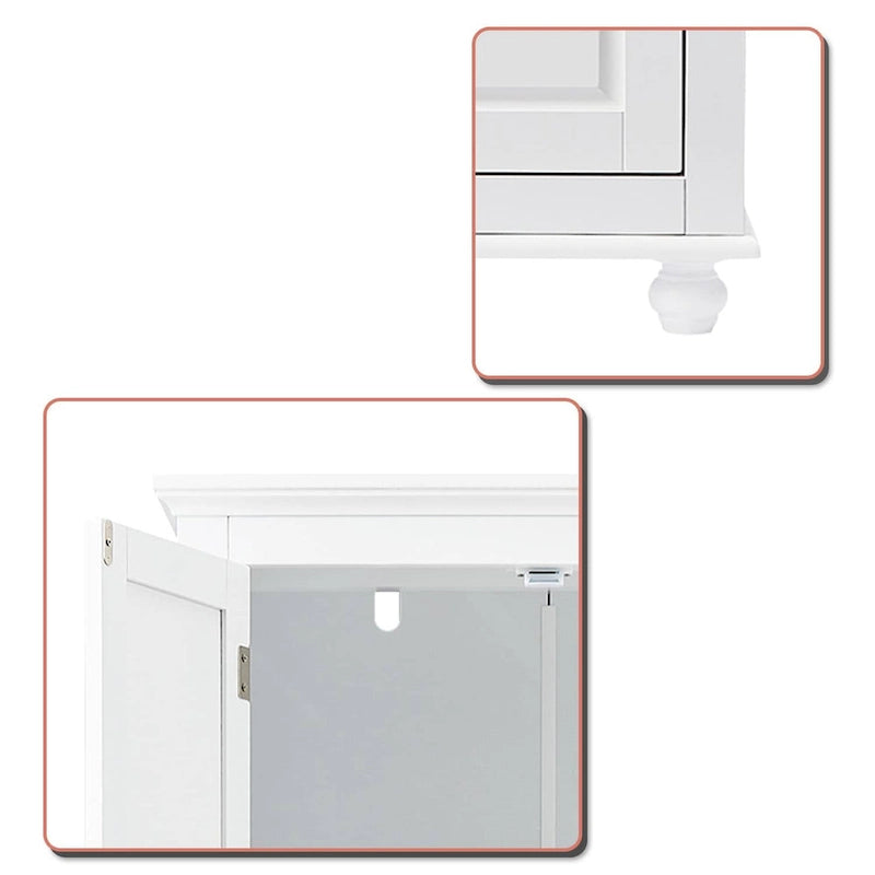 Modern Minimalist Wooden Tall Bathroom Storage Cabinet with Anti-Tipping Device