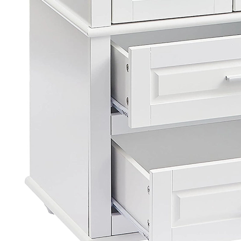 Modern Minimalist Wooden Tall Bathroom Storage Cabinet with Anti-Tipping Device