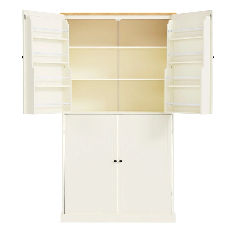 Freestanding Kitchen Pantry w/ Drawer, Adjustable Shelves,Door Shelves