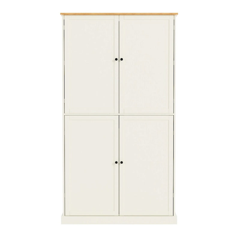 Freestanding Kitchen Pantry w/ Drawer, Adjustable Shelves,Door Shelves