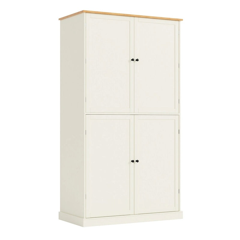 Freestanding Kitchen Pantry w/ Drawer, Adjustable Shelves,Door Shelves