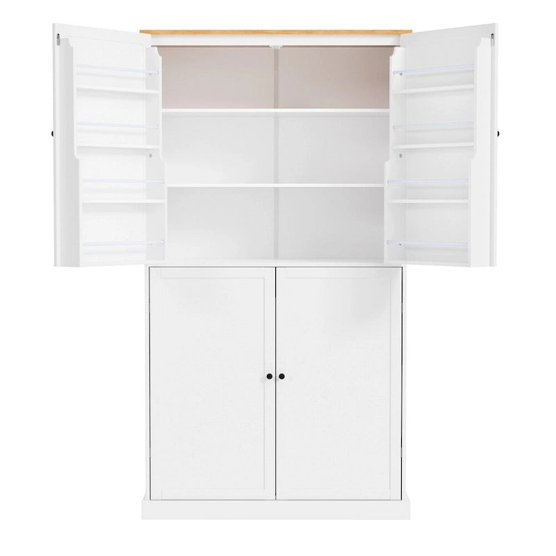 Freestanding Kitchen Pantry w/ Drawer, Adjustable Shelves,Door Shelves