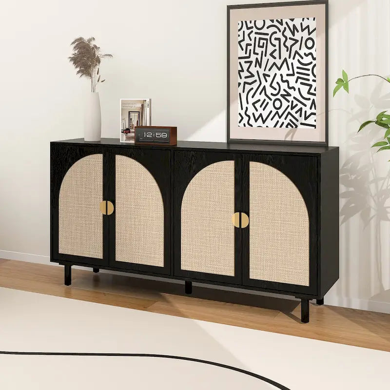4 Door Cabinet, Suitable for Bedroom, Living Room, Study