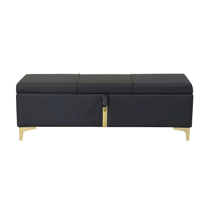47.20 Upholstered Storage PU Bench with Fully Assembled Metal Legs