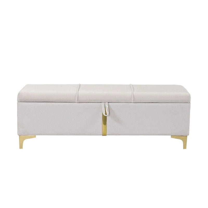 47.20 Upholstered Storage PU Bench with Fully Assembled Metal Legs