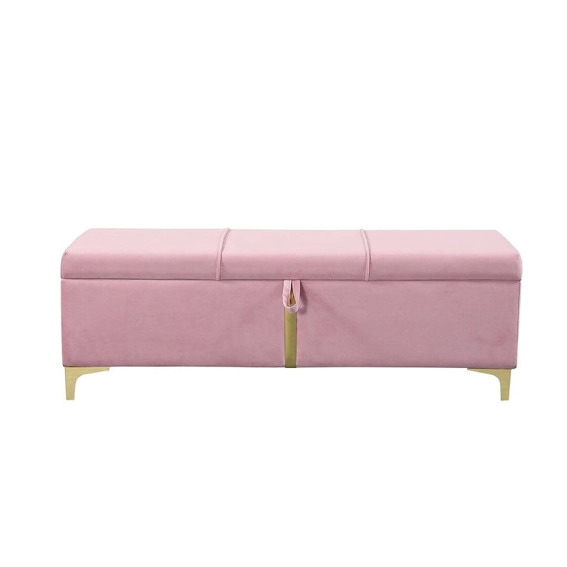 47.20 Upholstered Storage PU Bench with Fully Assembled Metal Legs