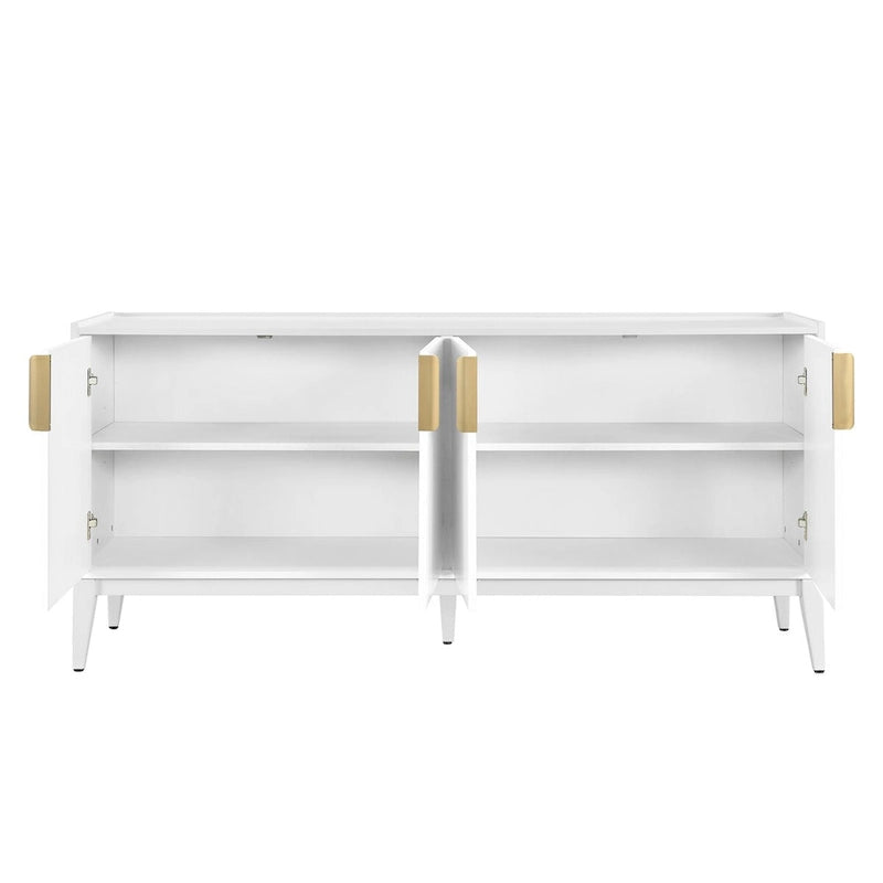Wooden Storage Cabinet Sideboard with 4 Doors and Adjustable Shelves,for Hallway Entryway Living Room Bedroom