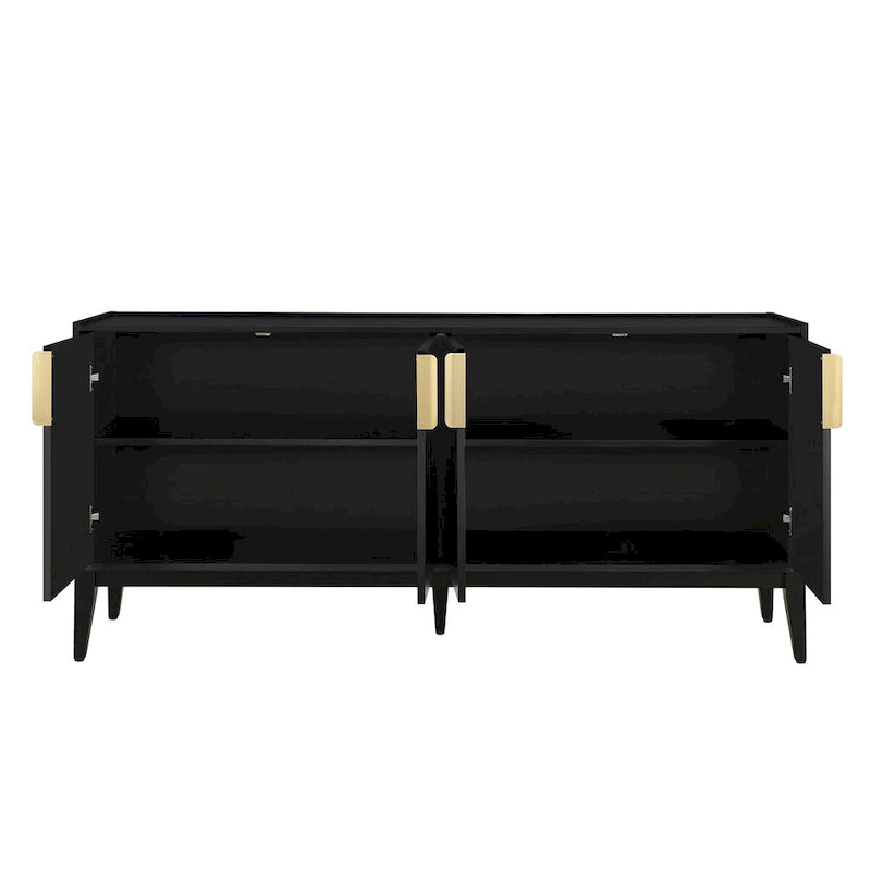 Wooden Storage Cabinet Sideboard with 4 Doors and Adjustable Shelves,for Hallway Entryway Living Room Bedroom