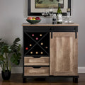 Glitzhome 32.25H Mid Centry Modern Industrial Bar Cabinet Buffet Sideboard