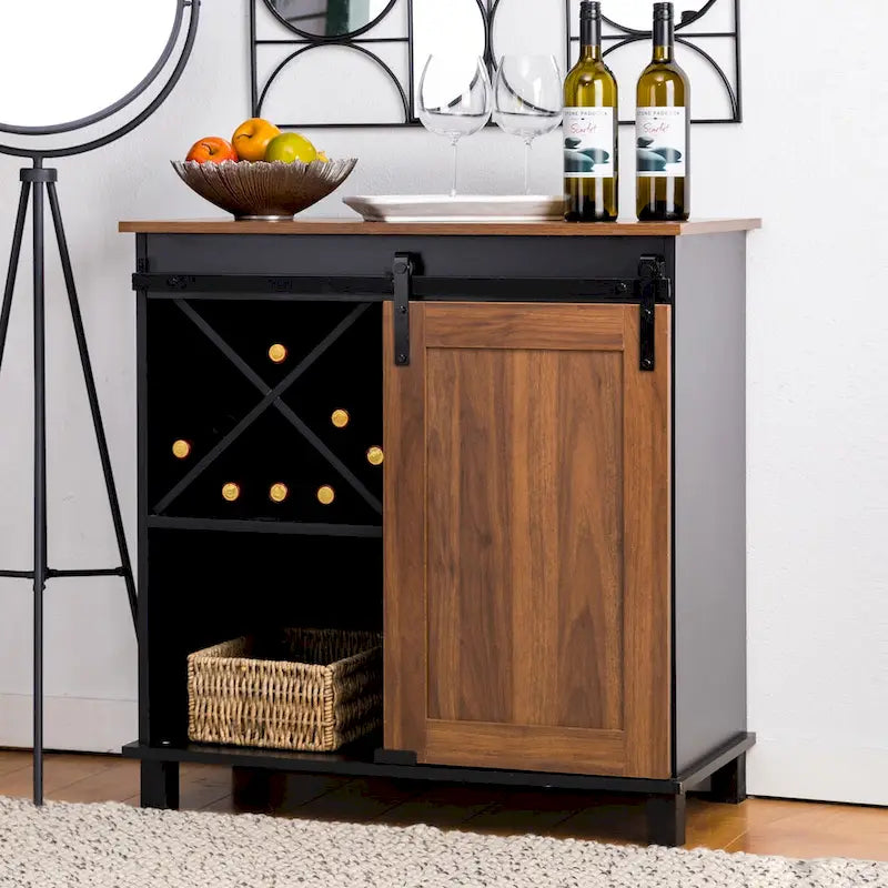 32.25H Mid Centry Modern Industrial Bar Cabinet Buffet Sideboard