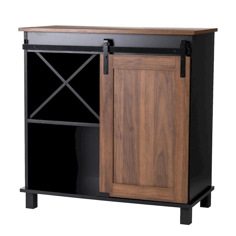 32.25H Mid Centry Modern Industrial Bar Cabinet Buffet Sideboard