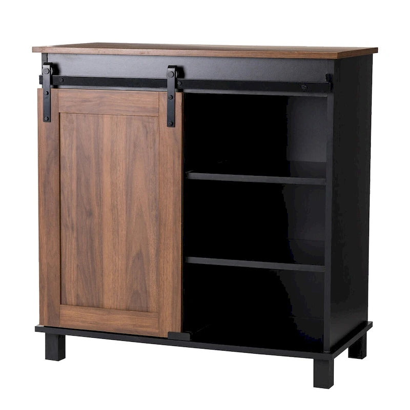 32.25H Mid Centry Modern Industrial Bar Cabinet Buffet Sideboard