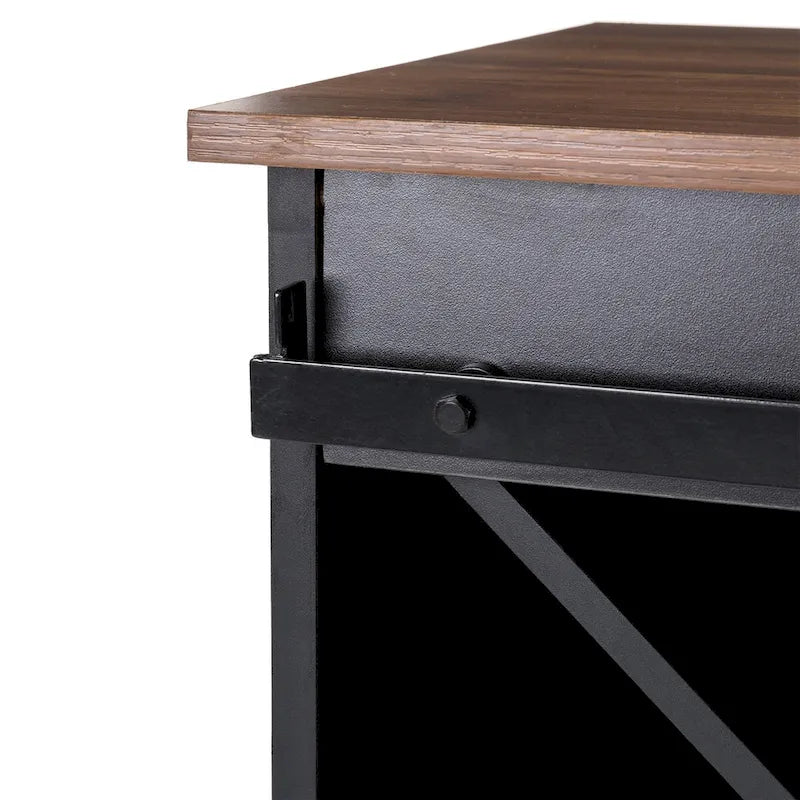32.25H Mid Centry Modern Industrial Bar Cabinet Buffet Sideboard